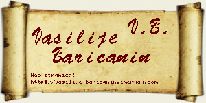 Vasilije Baričanin vizit kartica